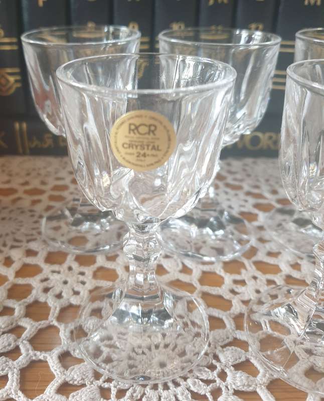 RCR Royal Crystal Rock 24% Lead Crystal Glasses Set of 5