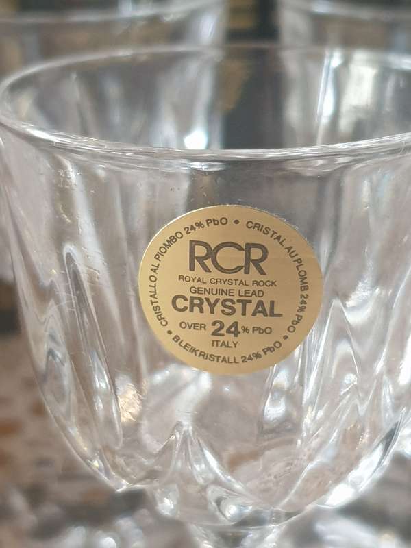 RCR Royal Crystal Rock 24% Lead Crystal Glasses Set of 5