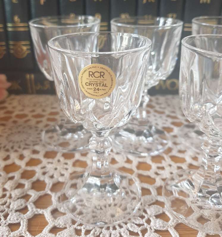 RCR Royal Crystal Rock 24% Lead Crystal Glasses Set of 5