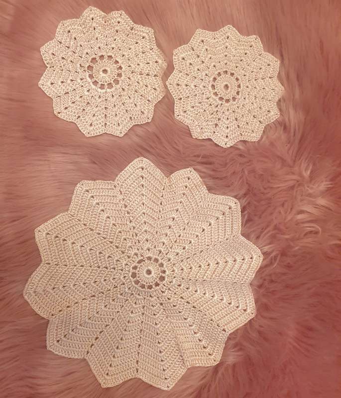 Crochet table doilies  | Dusty Pink |