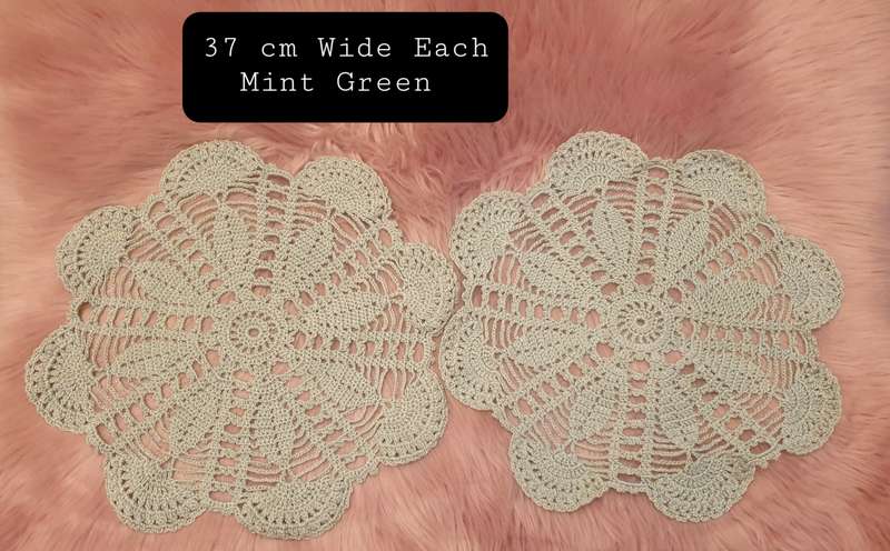 Crochet table doilies | Dusty Mint Green |