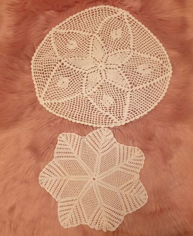 Crochet table doilies