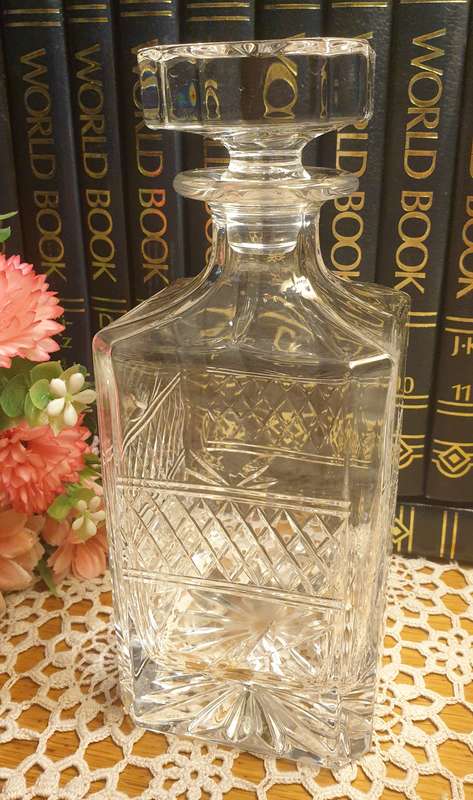 CUT GLASS DECANTER