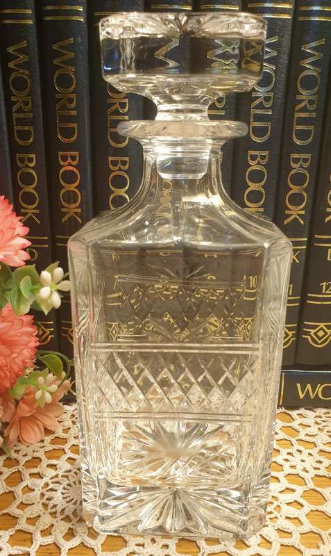 CUT GLASS DECANTER