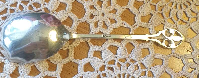 VINTAGE SET OF LARGE SERVING SPOON WITH SMALL JAM SPOON
