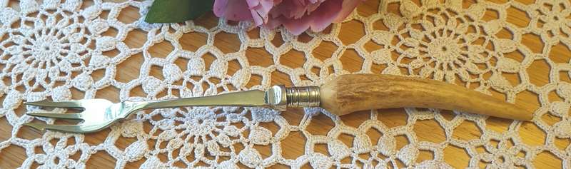 Vintage Bone handle silver plated EPNS pickle fork