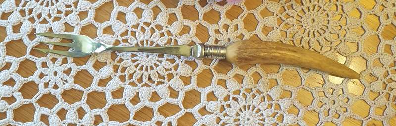 Vintage Bone handle silver plated EPNS pickle fork