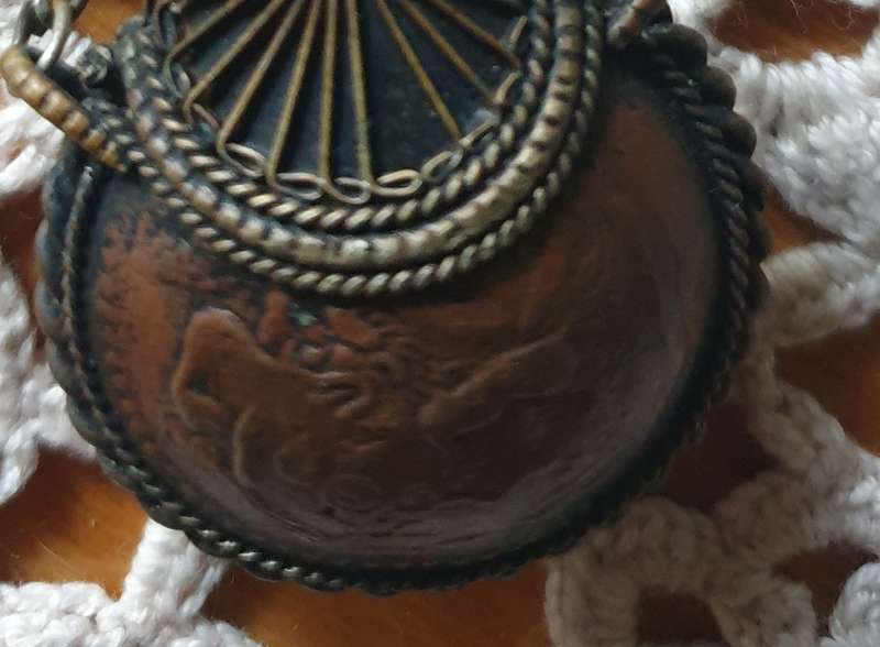 Vintage Copper Coin Perfume Oil Bottle