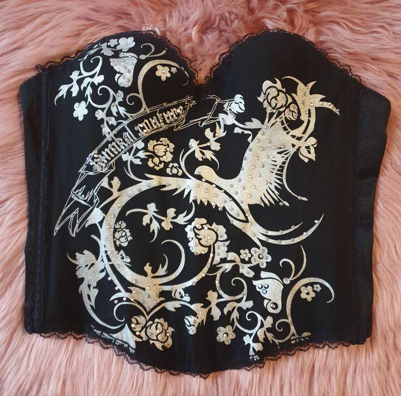 Black "Kimikal Couture" Tattoo Corset