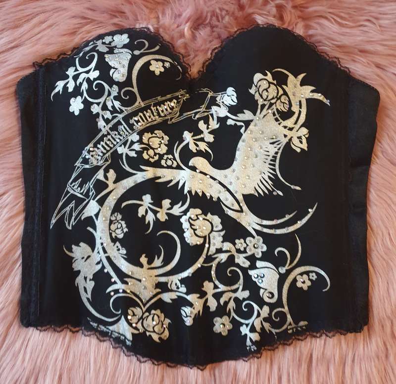 Black "Kimikal Couture" Tattoo Corset