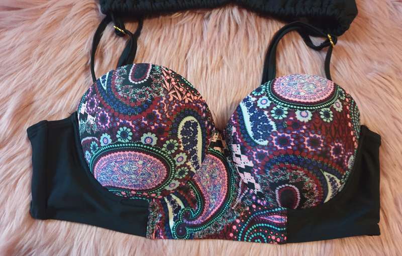 Ambrielle Bikini Top, Black Bikini Top and Scarf