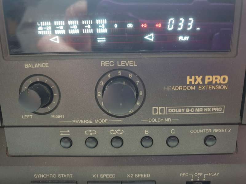 Technics Double Cassette Deck Rs-tr313 Dual Auto Reverse HX Pro Works