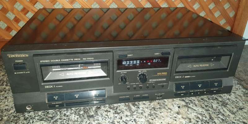 Technics Double Cassette Deck Rs-tr313 Dual Auto Reverse HX Pro Works