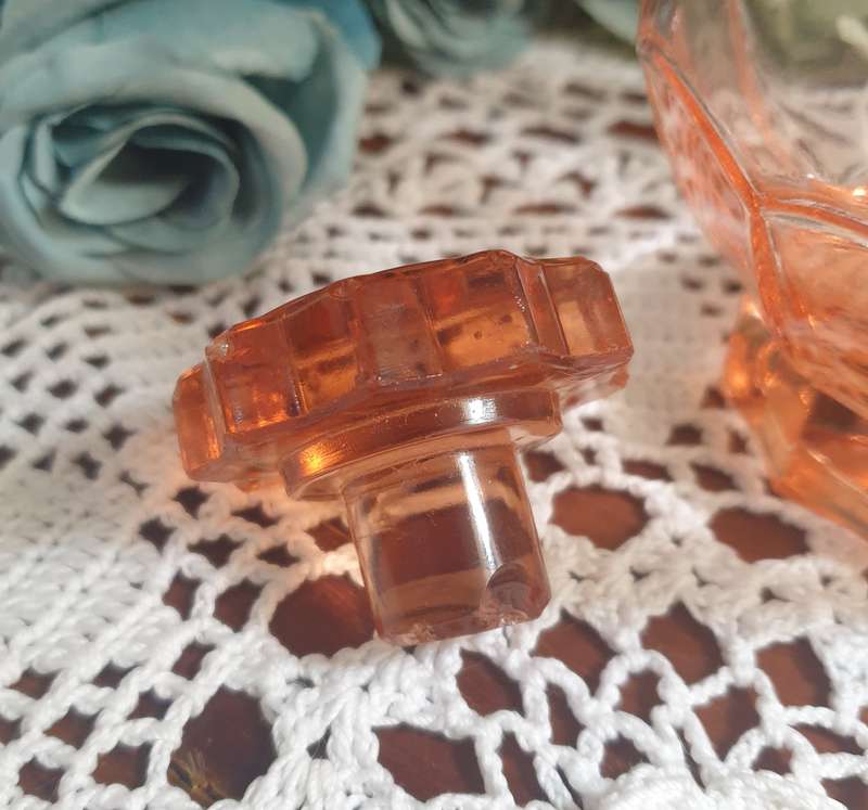 VINTAGE PEACH GLASS DECANTER