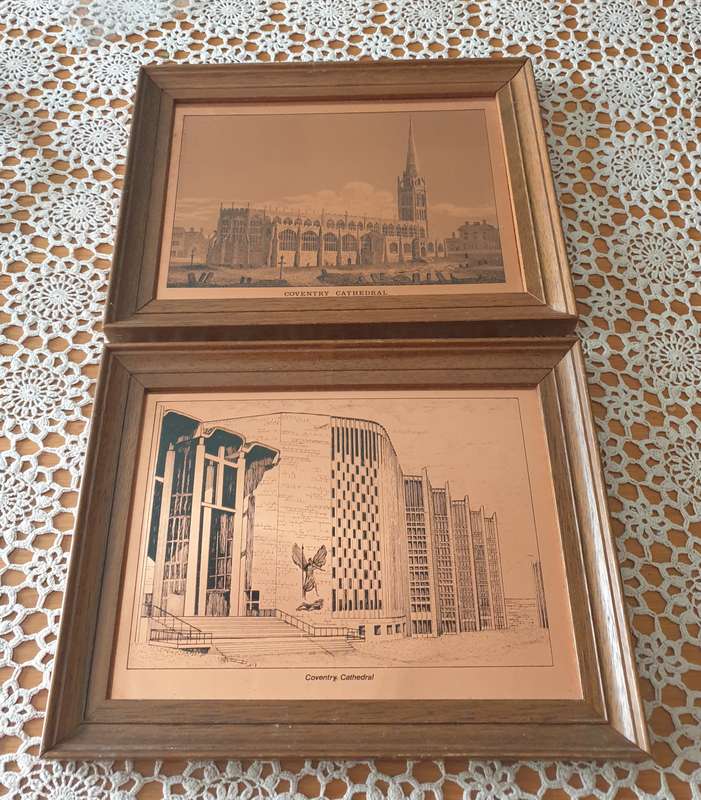 Vintage Framed Copper Etching-Etchmaster Original-Vintage Copper (set)