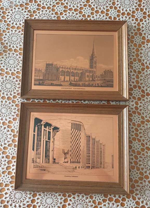 Vintage Framed Copper Etching-Etchmaster Original-Vintage Copper (set)