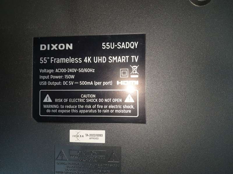 Dixon 55 inch Smart tv board. (Screen cracked)