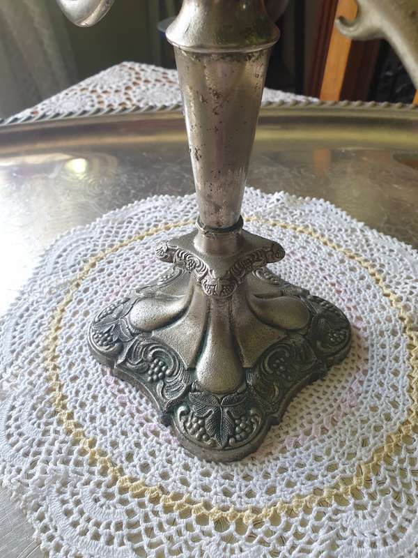 SILVER PLATED GRENADIER 5 BRANCH CANDELABRA