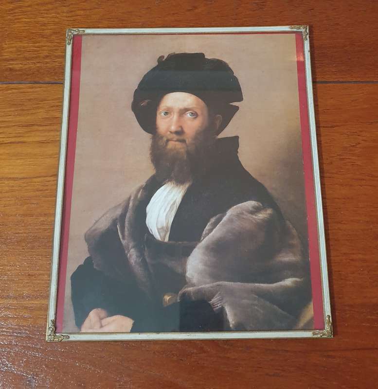 VINTAGE BRASS FRAME WITH PRINT