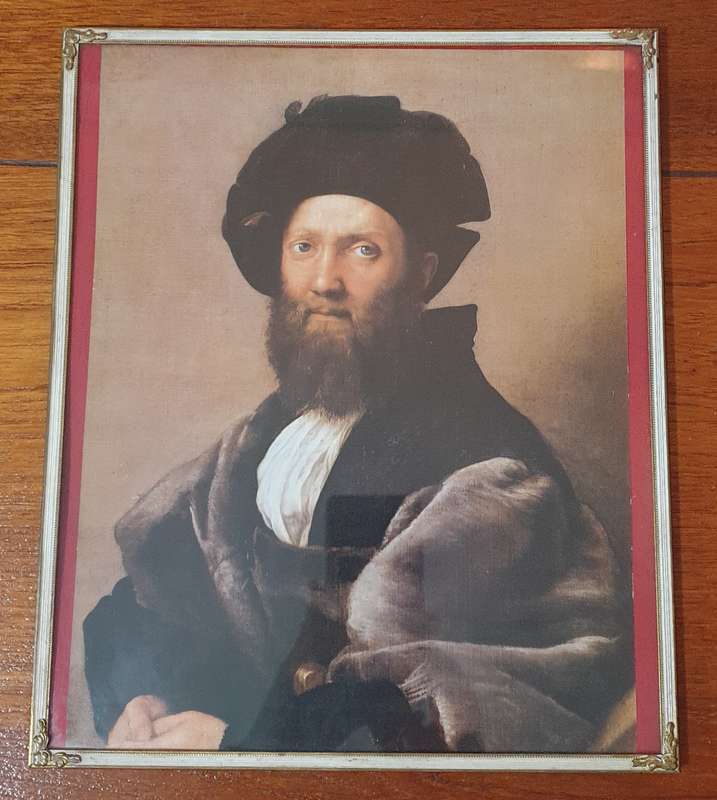 VINTAGE BRASS FRAME WITH PRINT