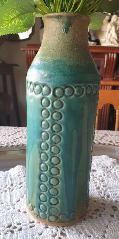 Vintage Pottery Vase |  1980 |