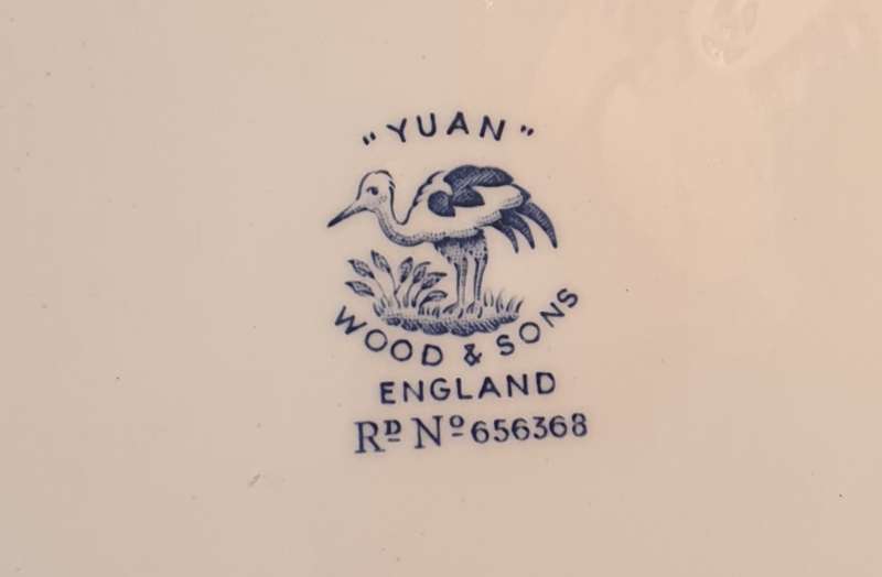 Wood & Sons "Yuan" Blue and White china Wall Plate