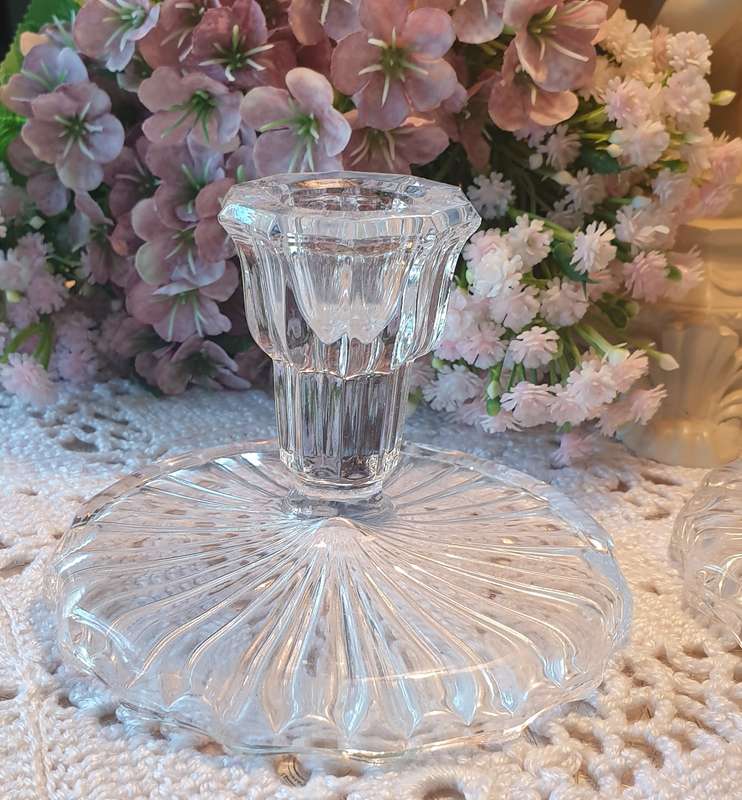 Clear Crystal Candle Holders