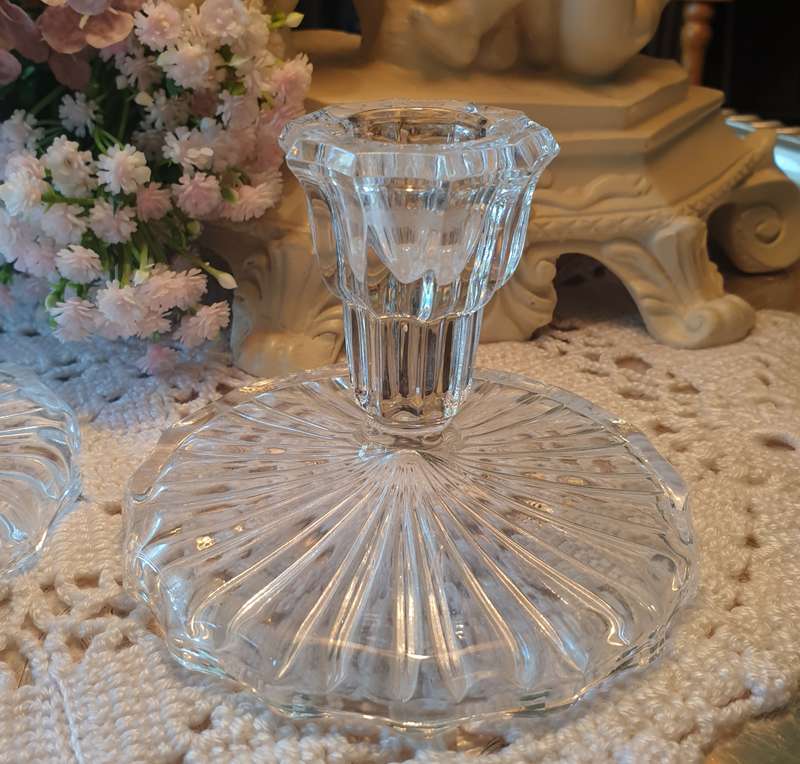 Clear Crystal Candle Holders