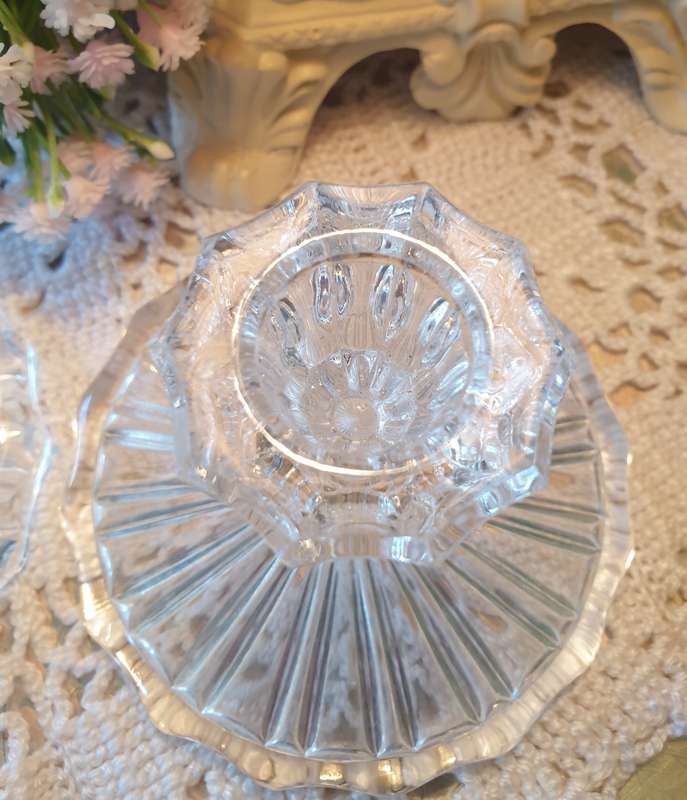 Clear Crystal Candle Holders