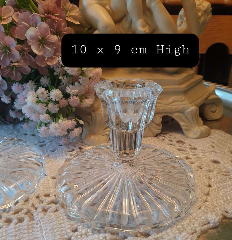 Clear Crystal Candle Holders