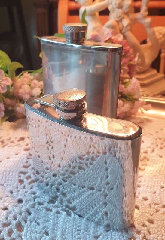 TWO HIP FLASKS | NEEDS A GOOD CLEAN | BEEN IN STORAGE |