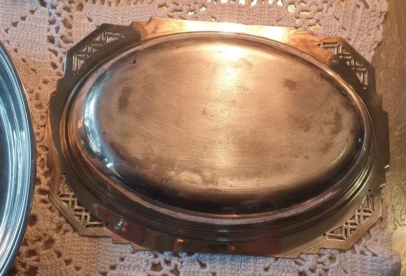 SILVER PLATED SERVING BOWL WITH LID