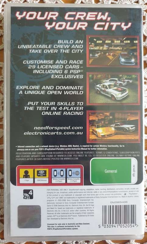 Playstation PSP  game _Need for speed carbon