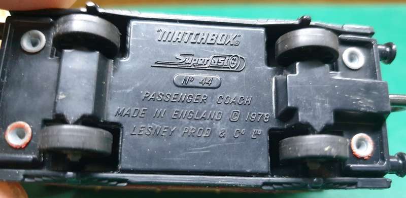 MATCHBOX -  Steam Loco  1978 AND  Flat car and container 1977 AND Passenger Coach 1978 No44