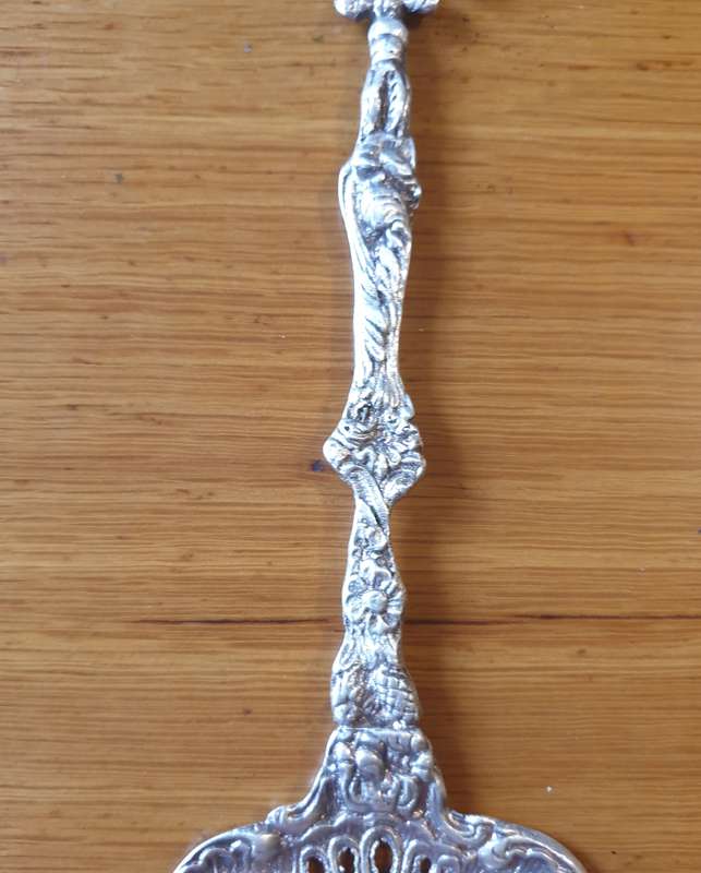 Vintage Italian Ornate Silver Plated Cake Serving Knife, Italian Silver Wedding Cake Knife