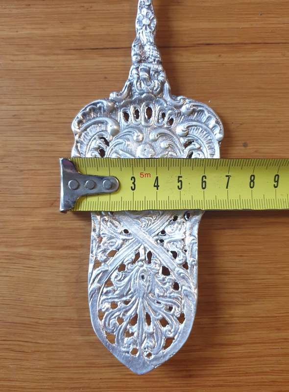 Vintage Italian Ornate Silver Plated Cake Serving Knife, Italian Silver Wedding Cake Knife