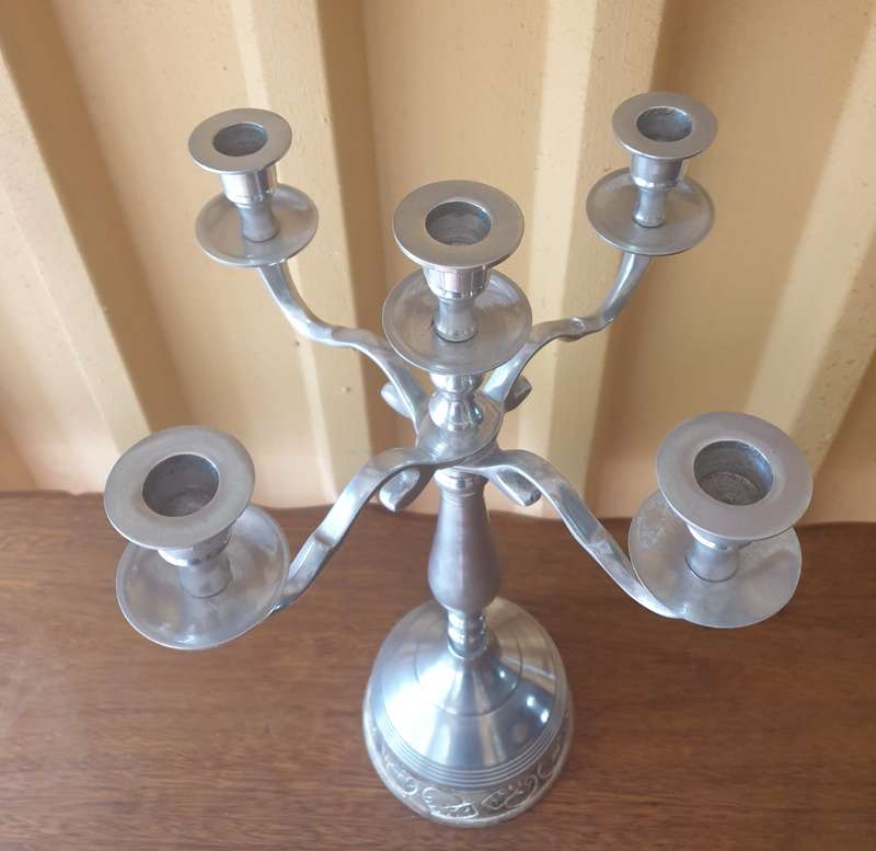5 Arm Candelabra | PEWTER |