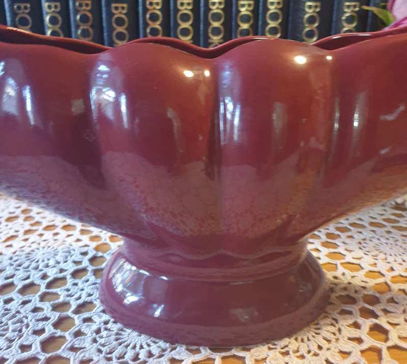 Scalloped Vase Burgundy | 1960'S |