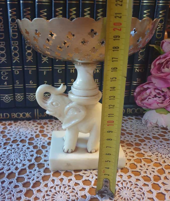 Marble elephant | brass bowl |