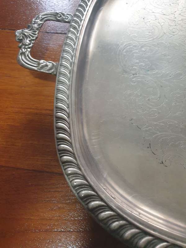HUGE SILVER PLATED TRAY