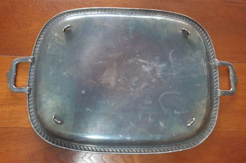 HUGE SILVER PLATED TRAY