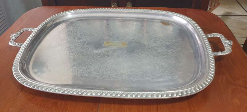HUGE SILVER PLATED TRAY