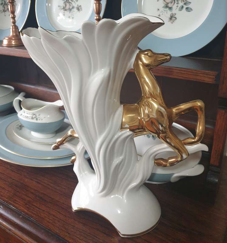 VINTAGE ITALIAN DEER ORNAMENT VASE | 24 CT GOLD | 01