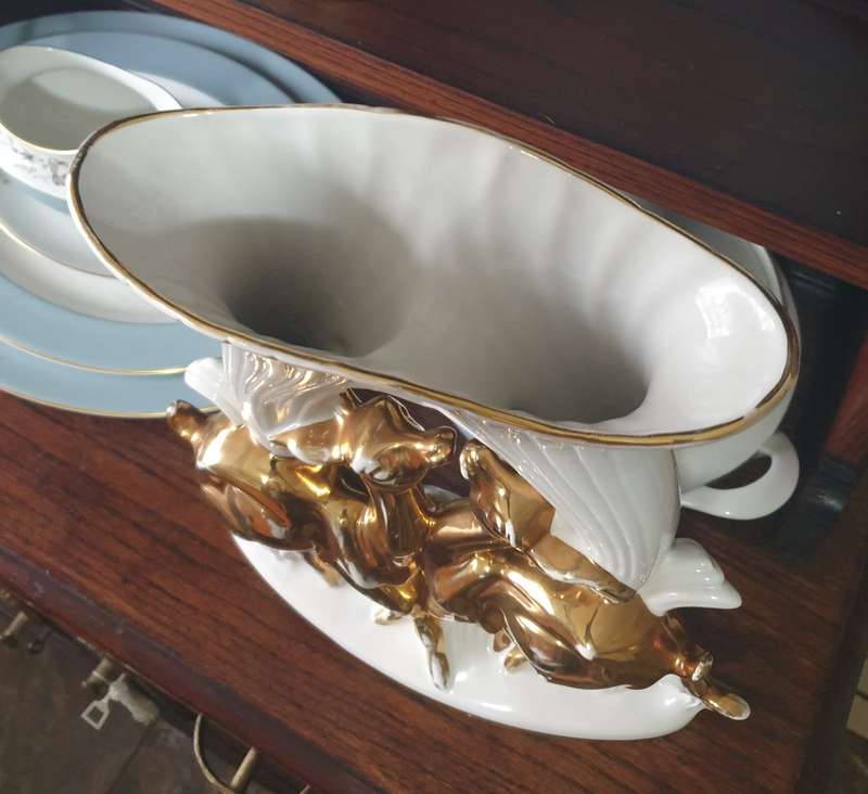 VINTAGE ITALIAN DEER ORNAMENT VASE | 24 CT GOLD | 02
