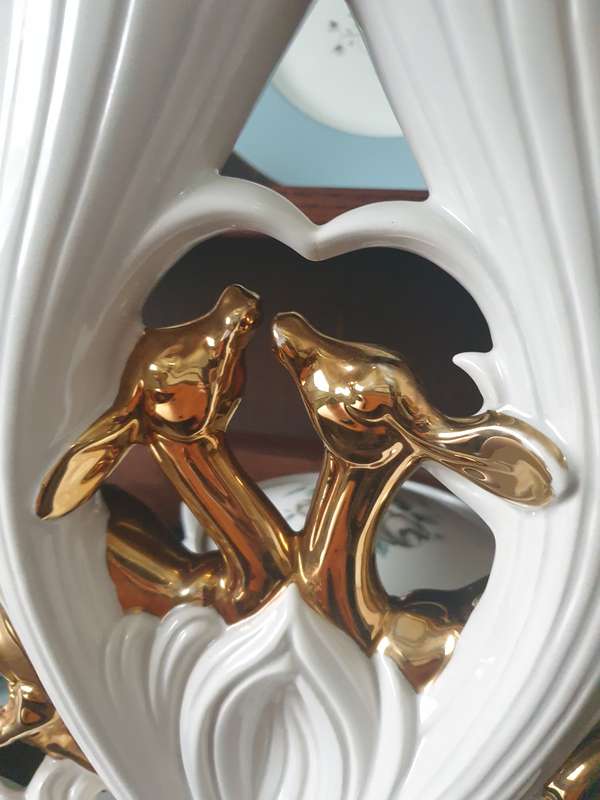 VINTAGE ITALIAN DEER ORNAMENT VASE | 24 CT GOLD | 02