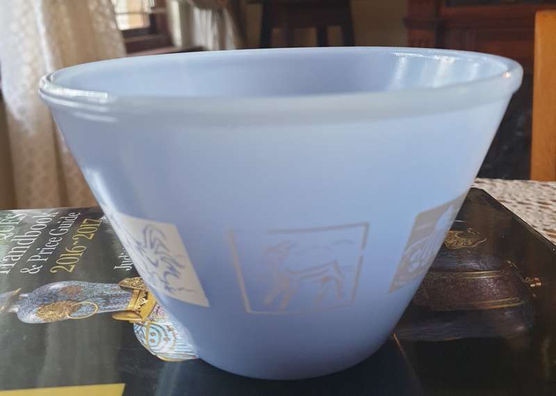 Vintage Turquoise Blue  Glass Bowl