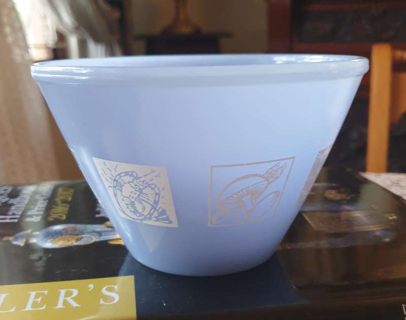Vintage Turquoise Blue  Glass Bowl