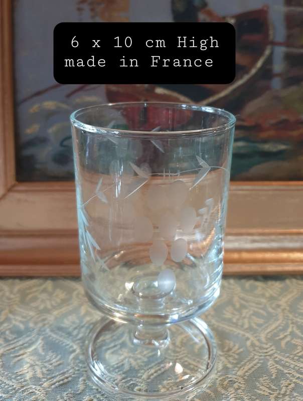 6 Vintage french stem glasses