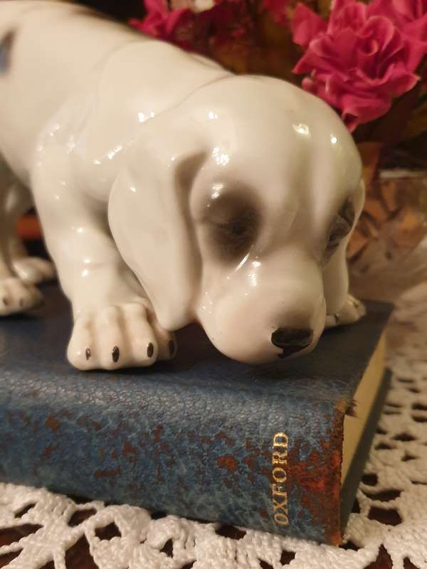 Super Rare Antique (1882-1915) Gebruder Heubach Germany Porcelain | Doggy Ornament |