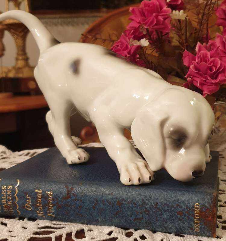 Super Rare Antique (1882-1915) Gebruder Heubach Germany Porcelain | Doggy Ornament |